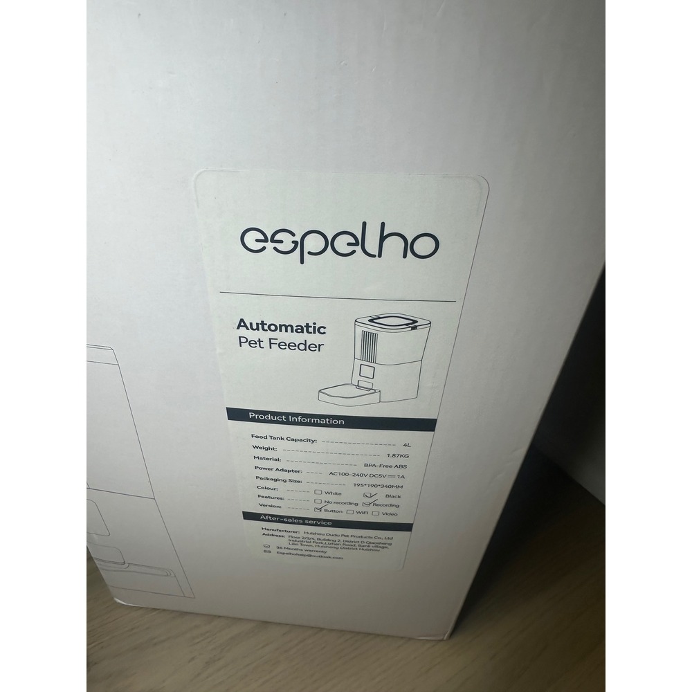 Espelho Automatic Pet Feeder 4L for Cats Dogs Black BPA-Free Basic Type 1.87KG - Picture 2 of 6